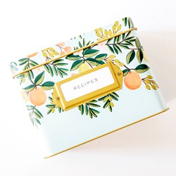 Picture of floral tin recipe box