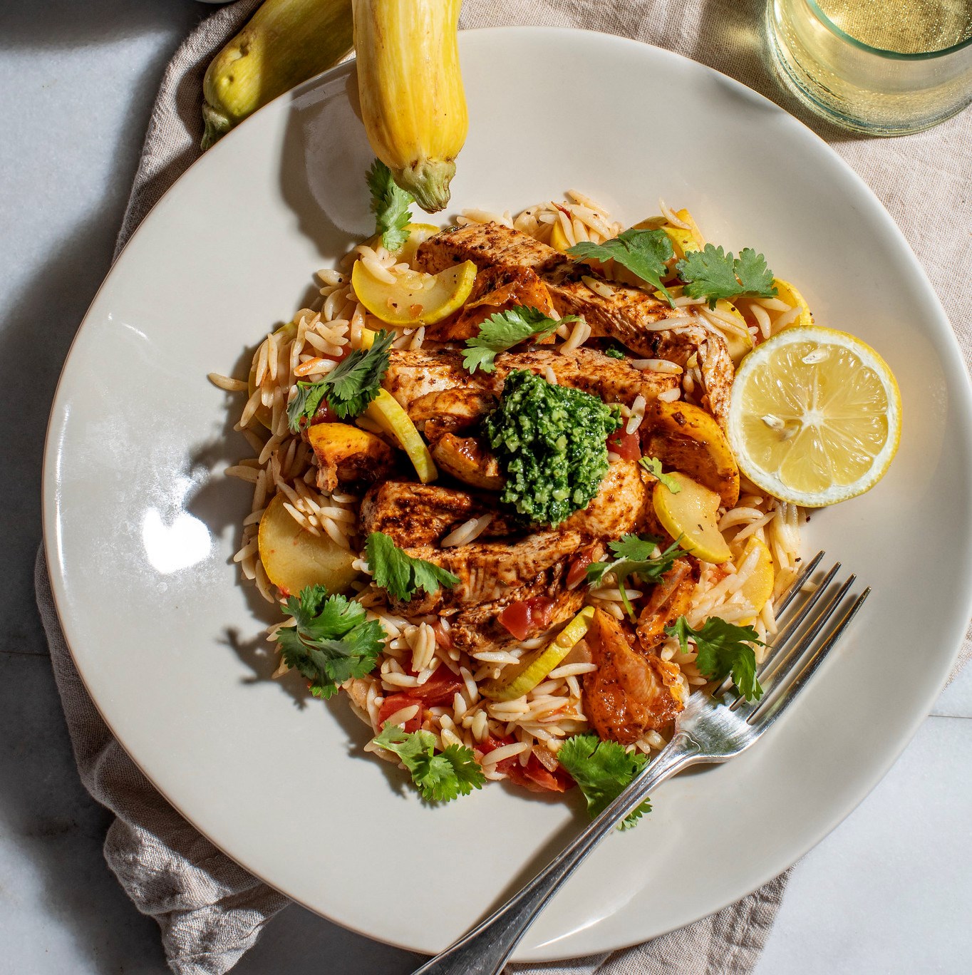 Picture of Cilantro Pesto Chicken Over Orzo