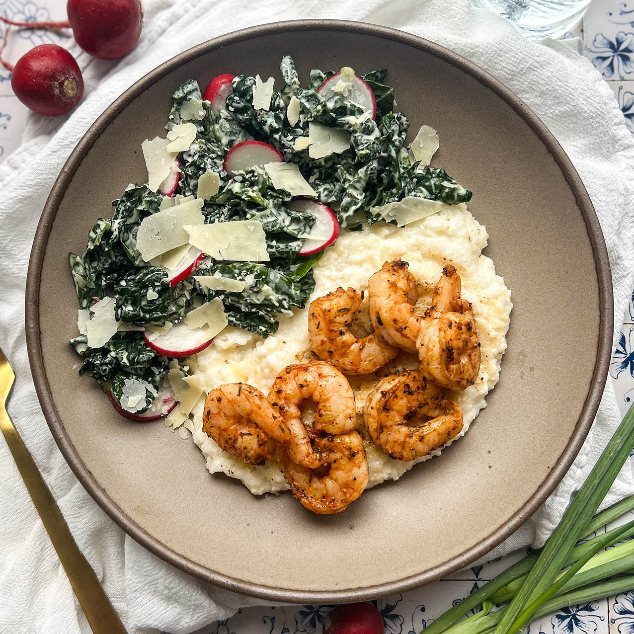 Picture of Blackened Shrimp & Smoked Gouda Grits