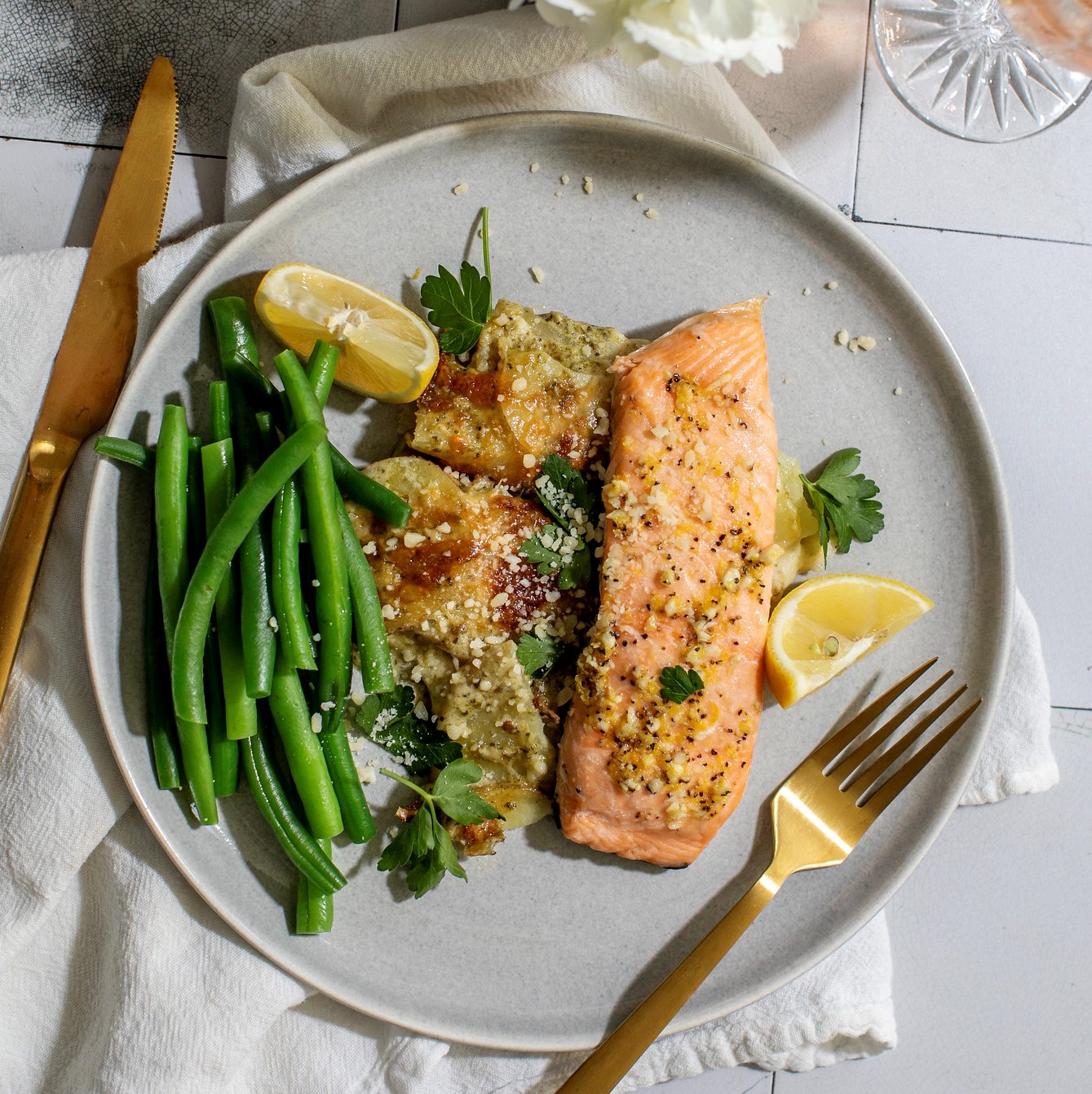 Picture of Salmon & Pesto Potato Gratin