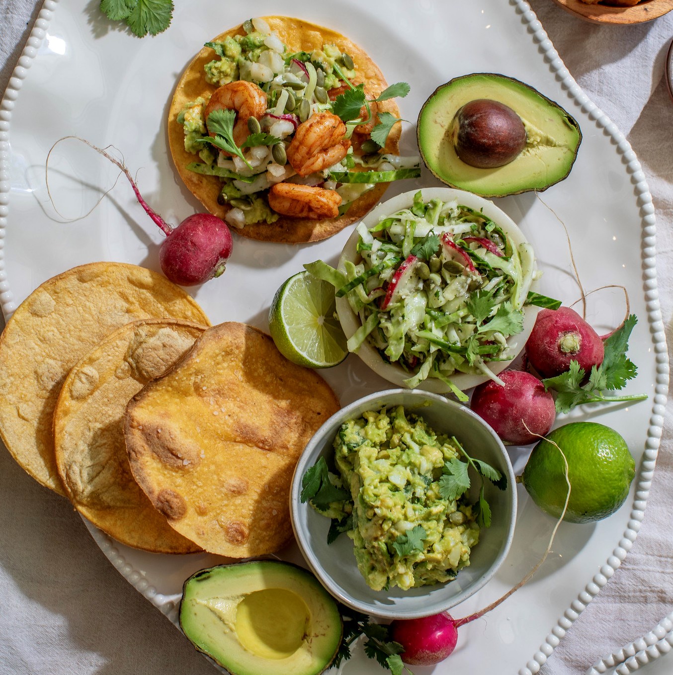Picture of Pozole Verde Shrimp Tostadas