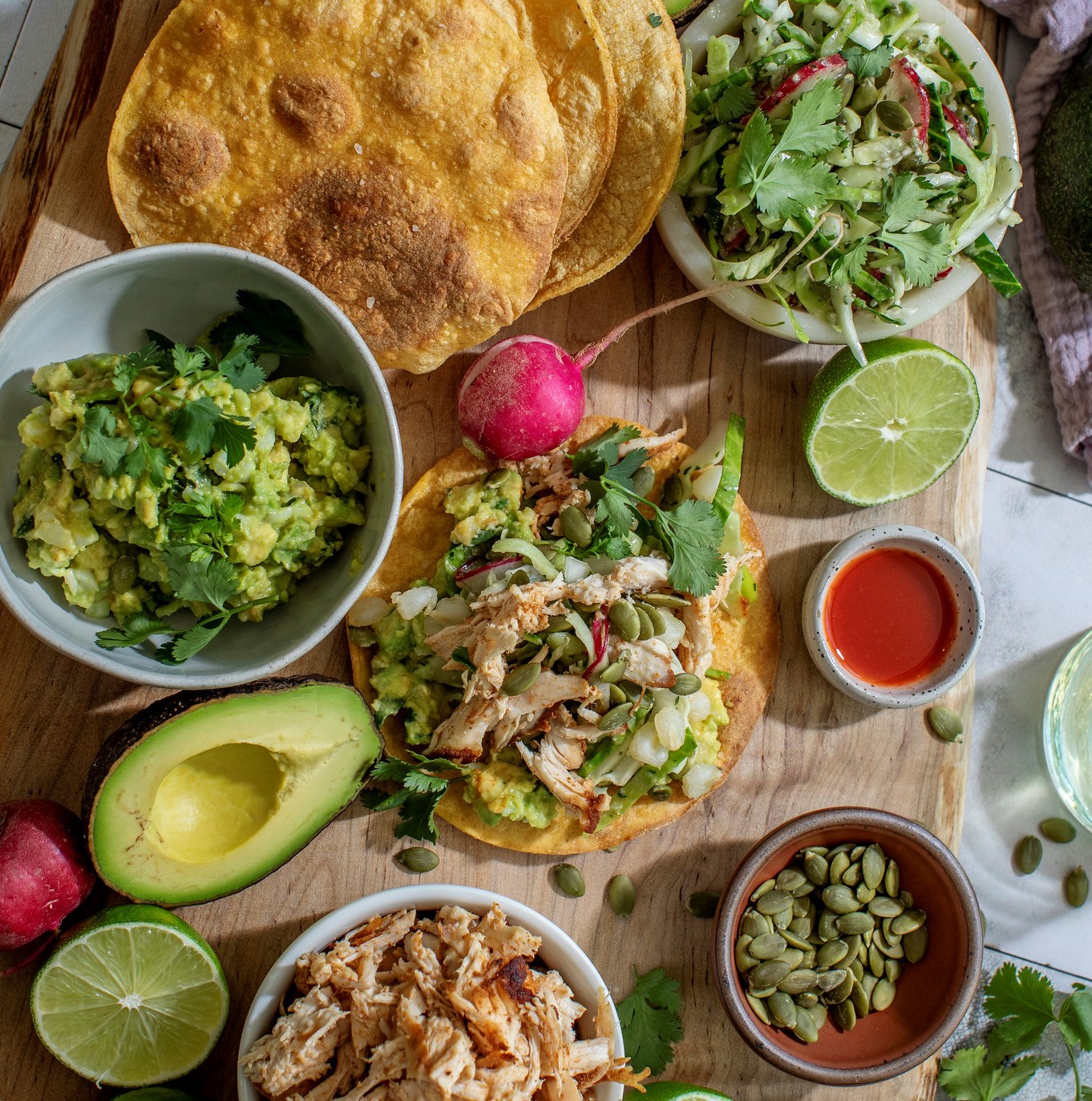Picture of Pozole Verde Chicken Tostadas