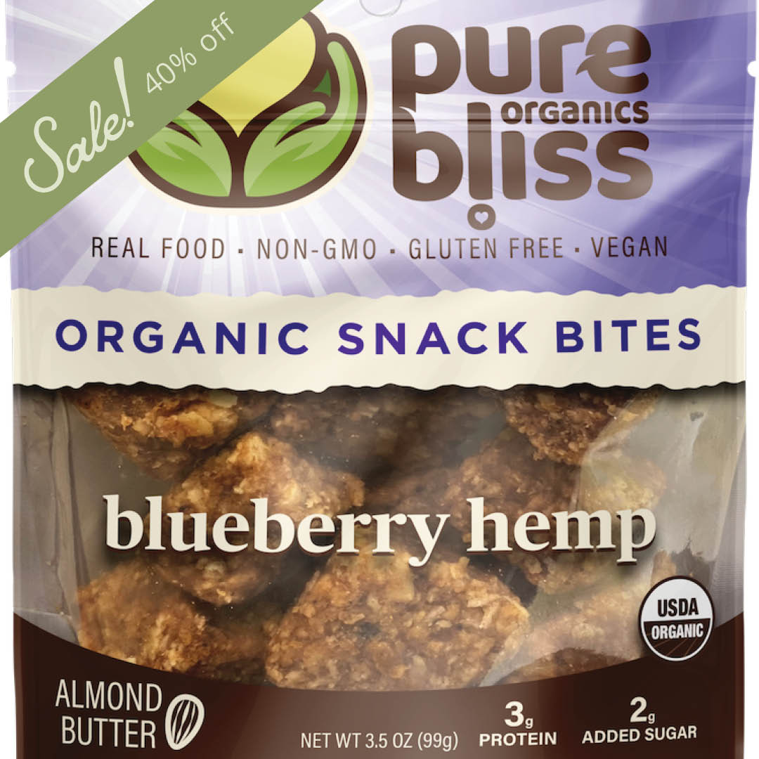 Picture of Pure Bliss blueberry hemp snack bites