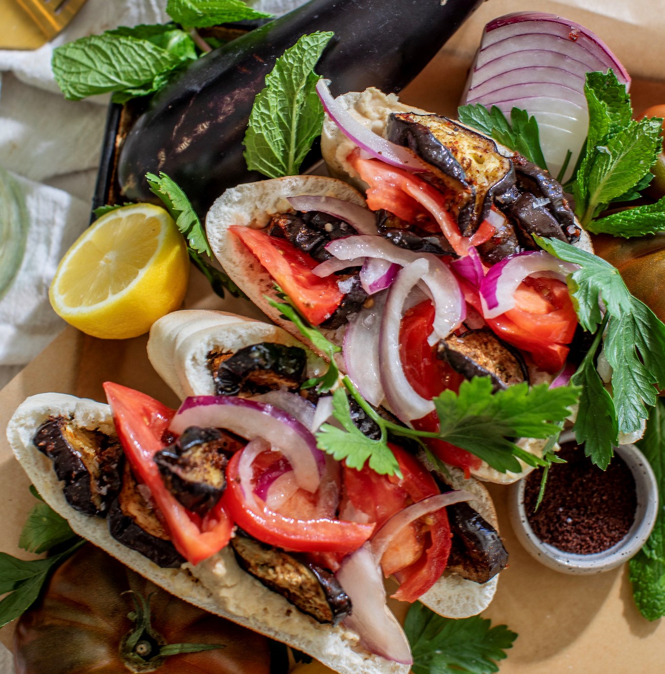 Picture of Harissa Eggplant Pitas
