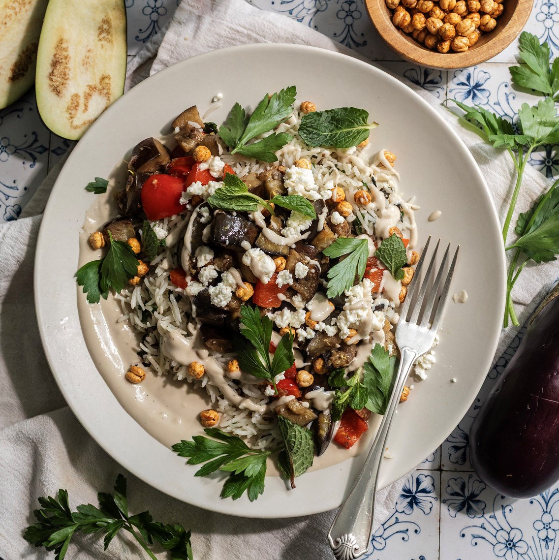Picture of Seared Eggplant & Tahini Sauce