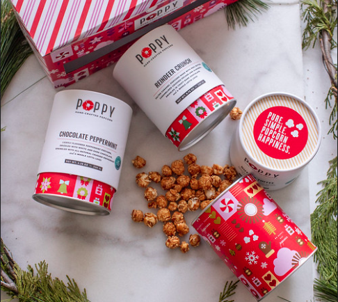 Picture of Poppy holiday popcorn tin trio