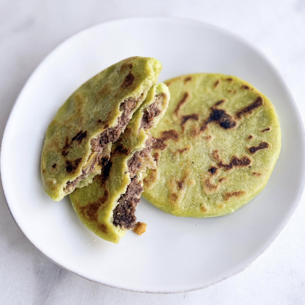 Picture of Buenos Dias plantian & bean pupusas