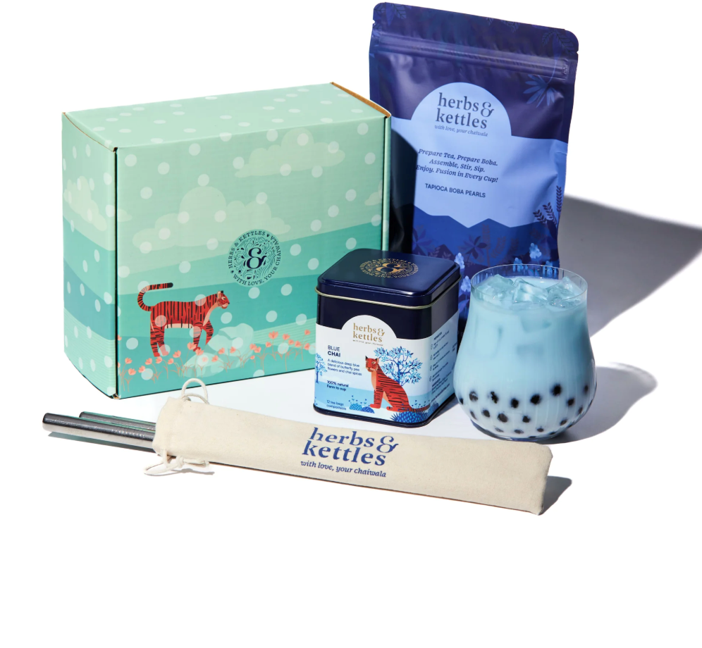 Picture of Herbs & Kettles blue chai boba tea kit