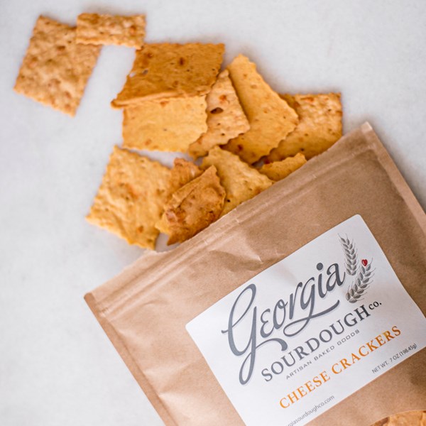 Picture of GA Sourdough Co. cheese crackers